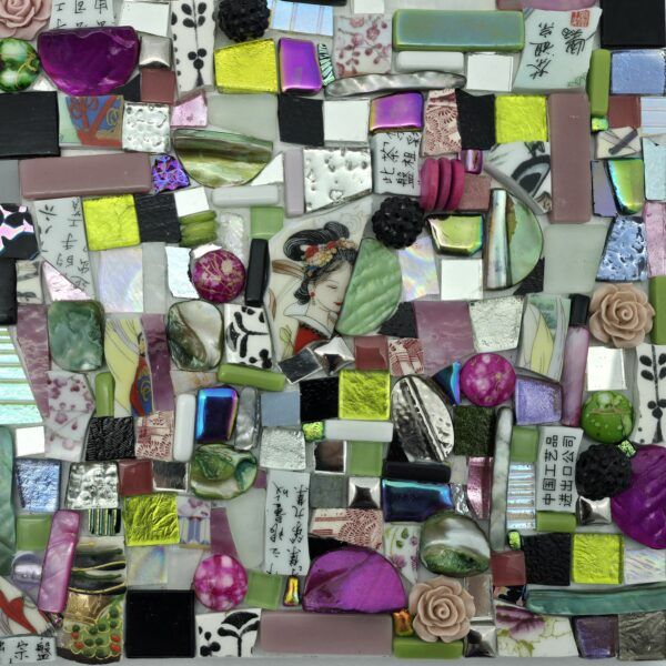 Close up of glass mosaic.